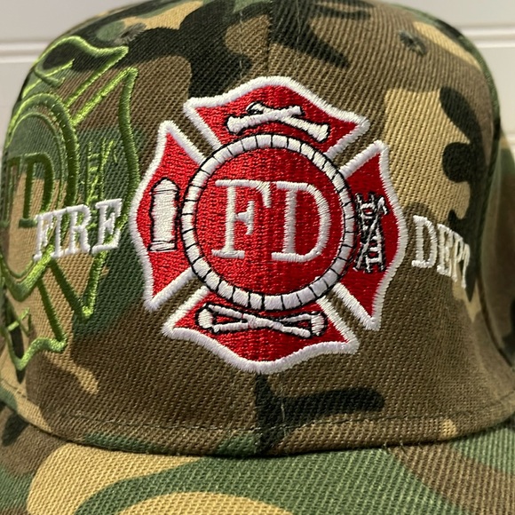 Fire Department Camoflauged Embroidered Baseball Cap - Picture 4 of 12